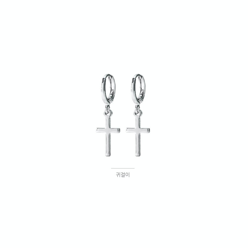 ASMAMA 1pair クロスリングピアス ENTEEN