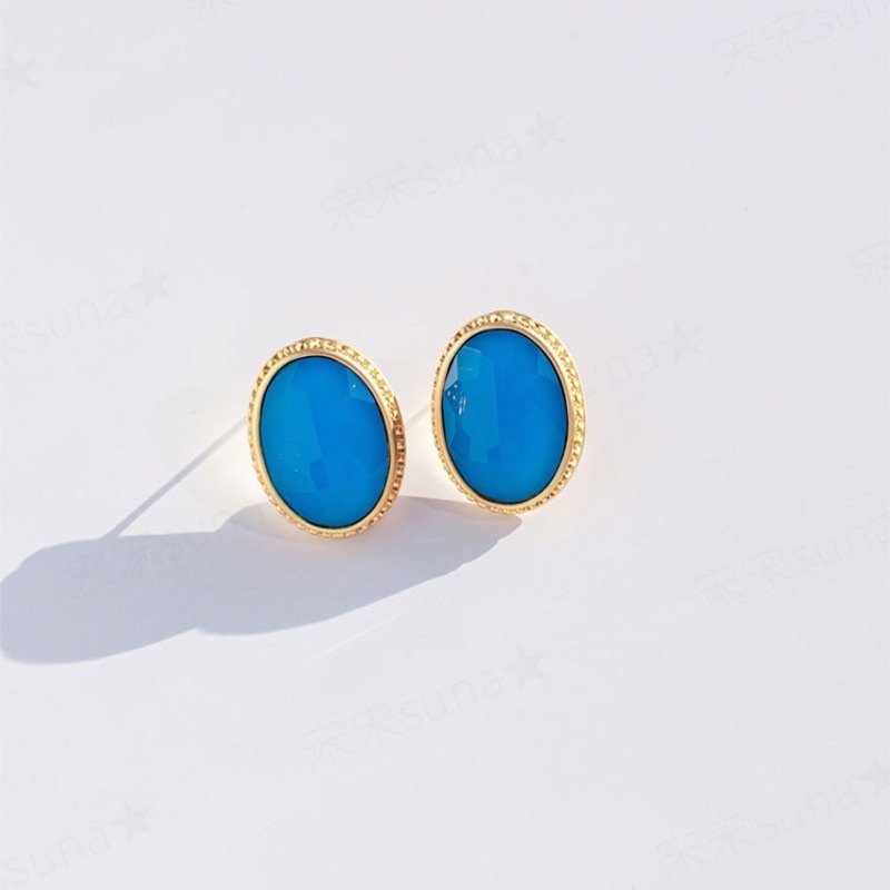 ASMAMA ブルー ビジューピアス イヤリング 1pair