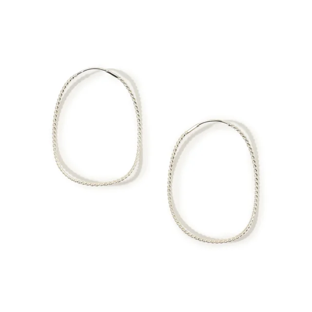 BARJEWELLWRY TWISTED CONTOUR EARRINGS | Silver