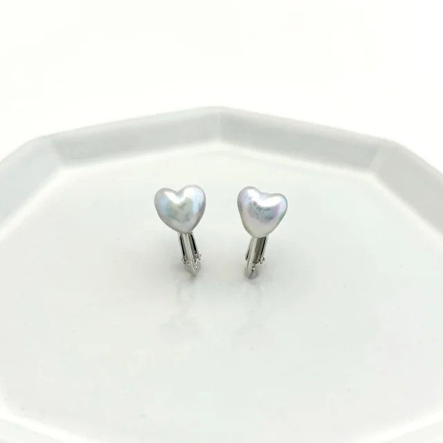 ChooMia 【316L/18K】きゅんハート×淡水パールイヤリング