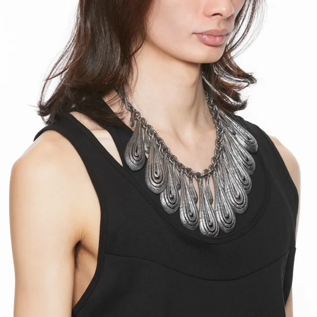 JULIUS 077ACU17 Silver / Dualflow Anima Necklace Ver.1