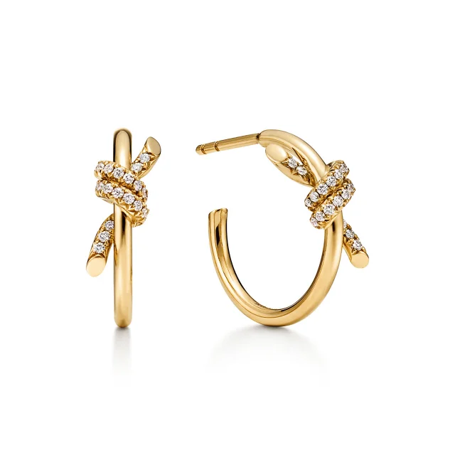 Tiffany & Co. ピアス イエローゴールドにダイヤモンドをセッティング