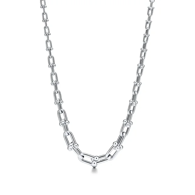 Tiffany & Co. グラジュエイテッド リンク ネックレス ホワイトゴールドにダイヤモンドをセッティング
