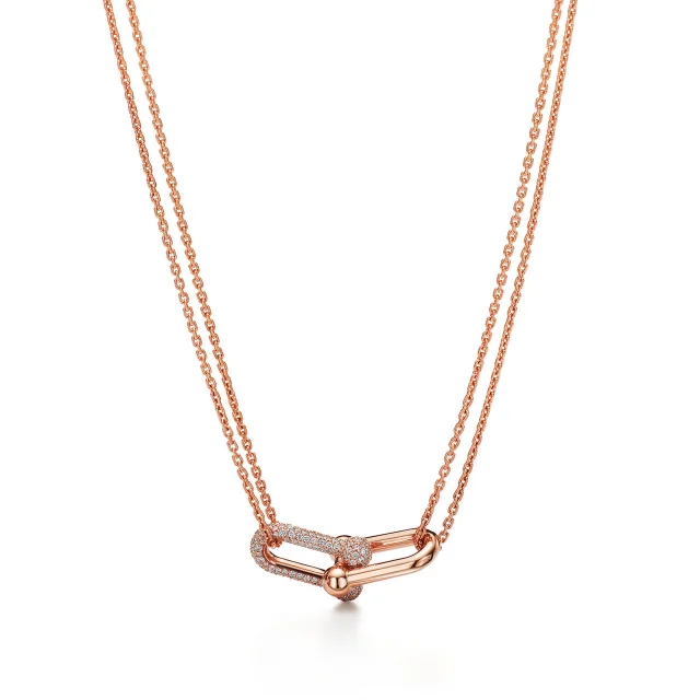 Tiffany & Co. ペンダント ローズゴールドとプラチナにダイヤモンドをセッティング