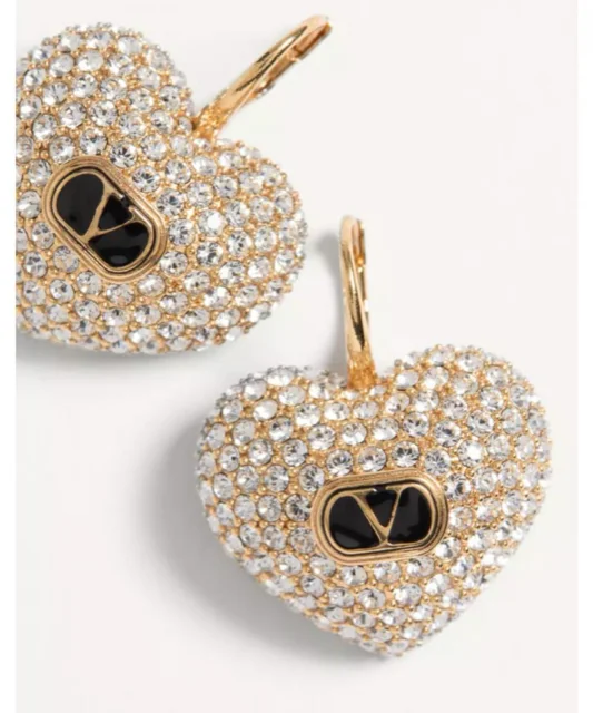 VALENTINO オヴァレット メタル x エナメル x クリスタル ピアス