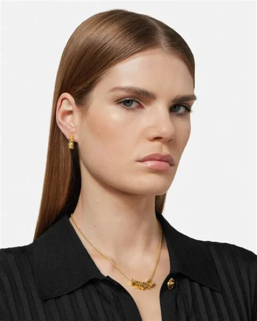 VERSACE ロゴ フープ イヤリング