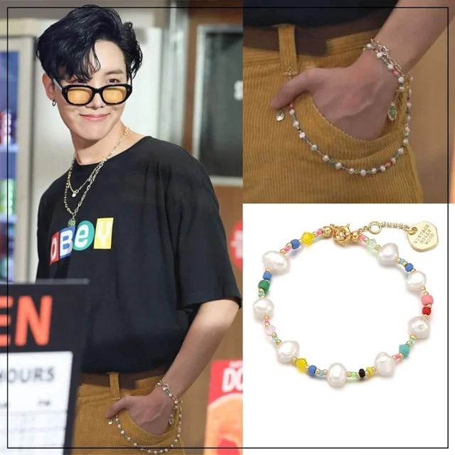 VINTAGE HOLLYWOOD dynamite PV peal in crystal beads ブレスレット ネックレス