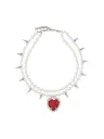 Alessandra Rich Alessandra Rich クリスタルハート×パールネックレス