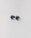 ASMAMA 1pair ブラックドット ピアス マグネットピアス