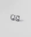 ASMAMA 1pair ツーラインクロスワンタッチピアス