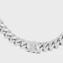 中町綾着用 CELINE TRIOMPHE GOURMETTE NECKLACE IN BRASS WITH RHODIUM FINISH