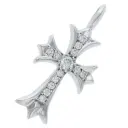 Chrome Hearts 18KWG タイニーファットクロス/パール チョーカー