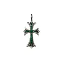 Chrome Hearts Chrome Hearts Tiny Cross Pendant with Emeralds (18k WG)