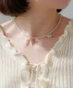 LAVANDA リボンモチーフビーズネックレス