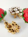 SAINT LAURENT crystal and resin clip earrings