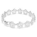 SWAROVSKI ブレスレット ラウンドカット, フラワー, ホワイト, ロジウム・プレーティング