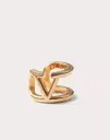 VALENTINO ロックスタッズ メタル×スワロフスキー・クリ スタル シングルイヤーカフ
